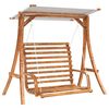 vidaXL Banco columpio con toldo madera maciza abeto con acabado teca