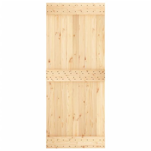 vidaXL Puerta corredera con herrajes madera maciza de pino 85x210 cm