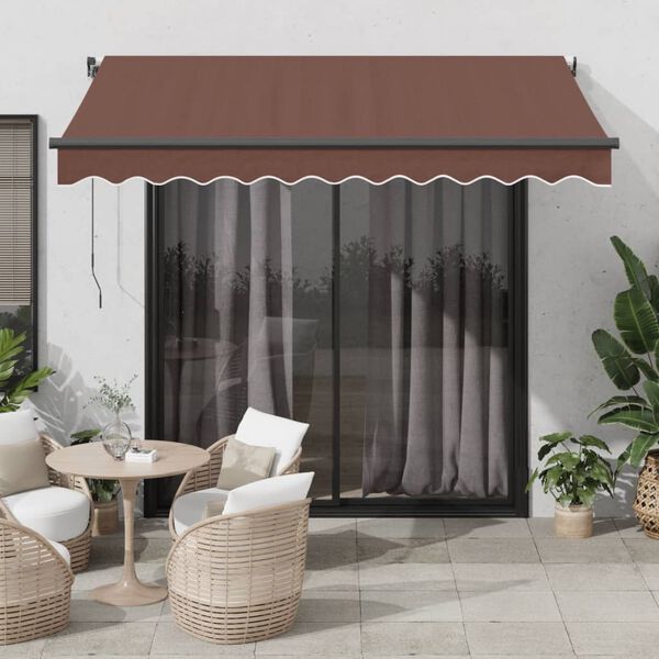 vidaXL Toldo retr&aacute;ctil autom&aacute;tico marr&oacute;n 350x250 cm