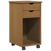 vidaXL Gabinete rodante Marr&oacute;n Miel 34 x 39 x 65,5 cm Pino macizo