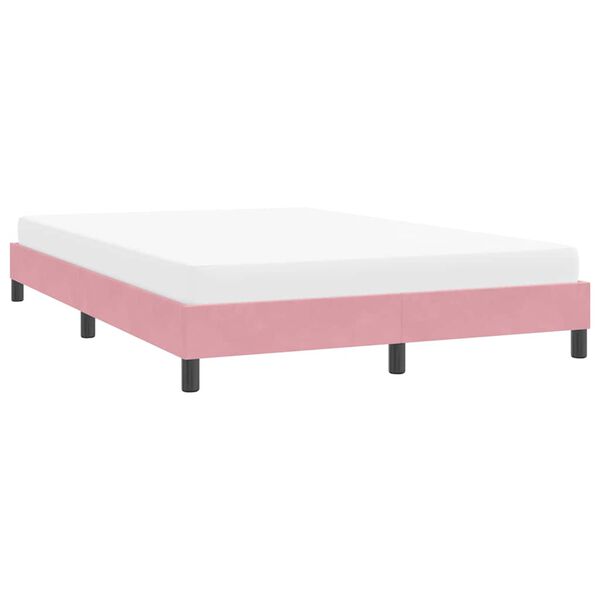 vidaXL Estructura de cama sin colch&oacute;n terciopelo rosa 160x210 cm