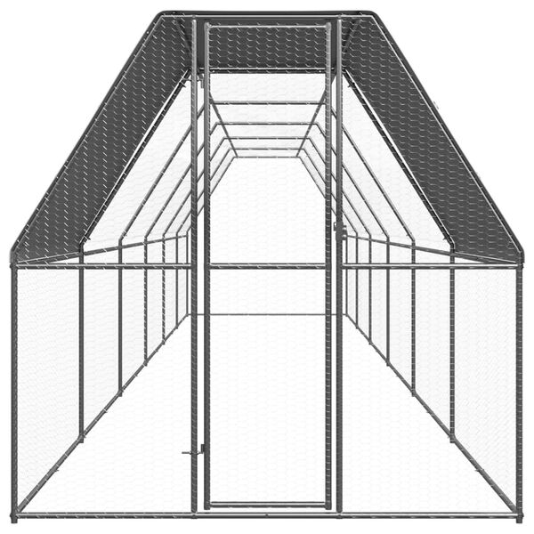vidaXL Jaula gallinero de exterior de acero galvanizado 2x12x2 m