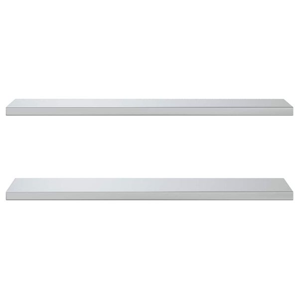 vidaXL Estantes de pared 2 uds acero inoxidable plateado 100x30 cm