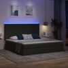 vidaXL Cama con almacenamiento y LED con LED Gris oscuro 200 x 200 cm