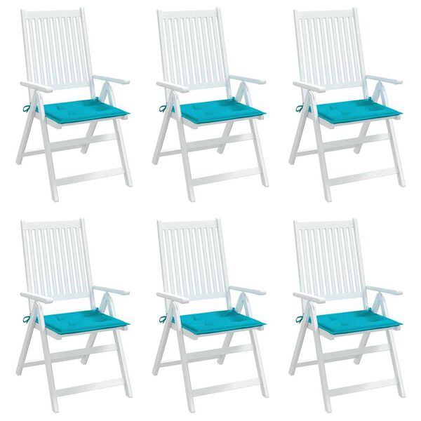 vidaXL Cojines para silla de jardín 6 uds tela turquesa 40x40x4 cm