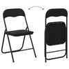 vidaXL Silla Plegable 2 pcs Negro 48 x 44 x 78 cm Terciopelo