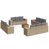 vidaXL Set sof&aacute;s de jard&iacute;n con cojines 13 pzas rat&aacute;n sint&eacute;tico beige