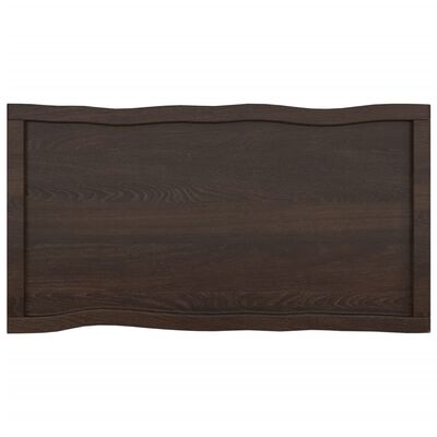 vidaXL Tablero mesa madera tratada borde vivo marrón 100x50x(2-4) cm