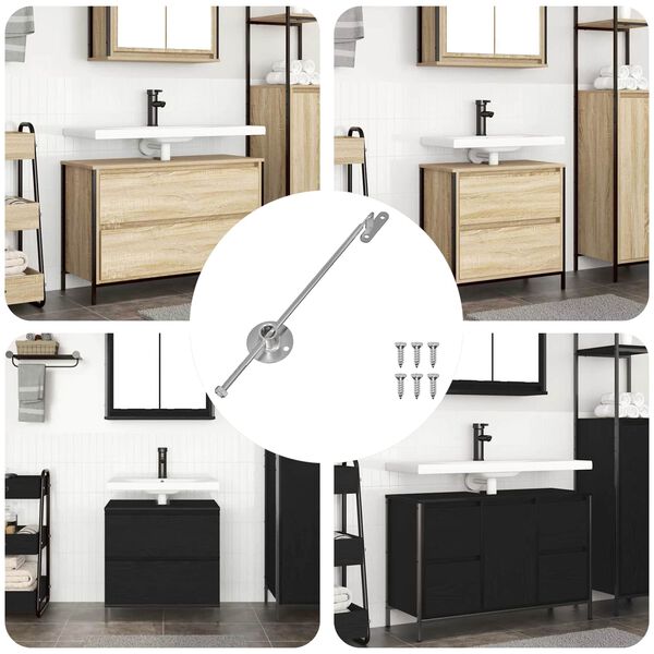 vidaXL Bisagra de tirador 439 pcs Plateado Hierro