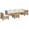 vidaXL Set sof&aacute;s de jard&iacute;n 7 piezas y cojines rat&aacute;n sint&eacute;tico beige