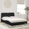 vidaXL Cama con colch&oacute;n terciopelo negro 140x190 cm