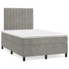 vidaXL Cama box spring con colch&oacute;n terciopelo gris claro 120x190 cm