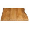 vidaXL Tablero de mesa borde natural madera maciza mango 80x60x3,8 cm