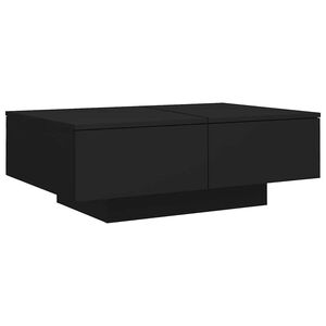 vidaXL Mesa de centro madera contrachapada negro 90x60x31 cm