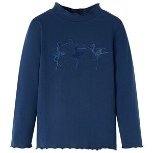vidaXL Camiseta infantil de manga larga azul marino 104