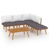 vidaXL Muebles de jard&iacute;n 6 piezas con cojines madera maciza de acacia
