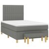 vidaXL Cama box spring con colch&oacute;n tela gris oscuro 120x190 cm