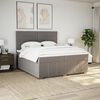 vidaXL Cama box spring con colch&oacute;n tela gris taupe 200x200 cm