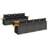 vidaXL Set de sof&aacute;s de jard&iacute;n 8 piezas y cojines rat&aacute;n sint&eacute;tico negro