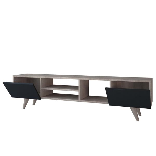 Homemania Mueble para TV Dore negro y nogal 160x29,7x40,6 cm