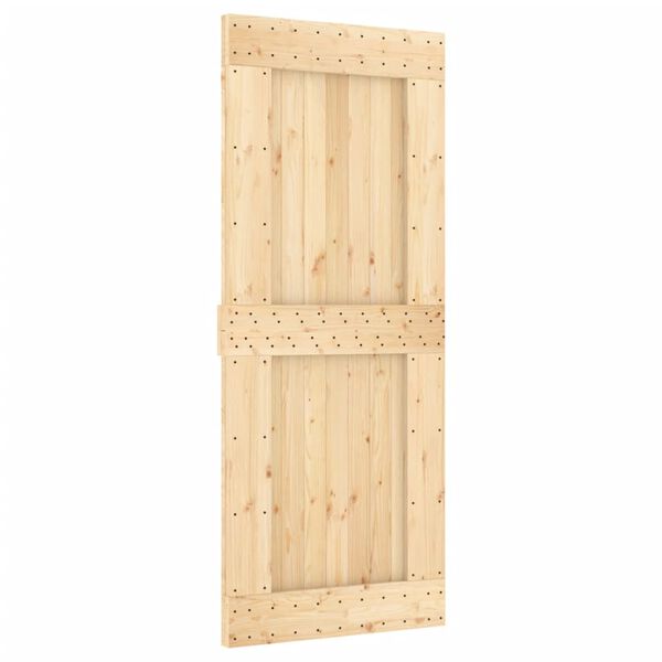 vidaXL Puerta corredera con herrajes madera maciza de pino 85x210 cm