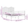 vidaXL Estructura de cama de matrimonio con cabecero madera maciza
