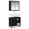 vidaXL Juego de muebles de ba&ntilde;o 2 pcs Roble Negro Madera de ingenier&iacute;a