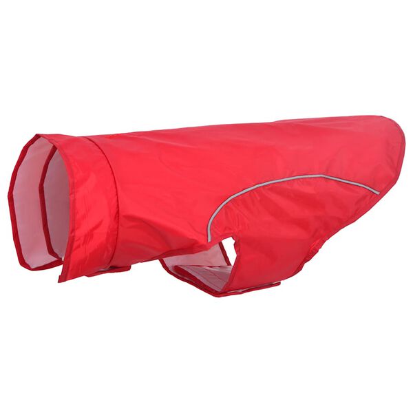 vidaXL Chubasquero perros con tiras reflectantes poli&eacute;ster rojo L