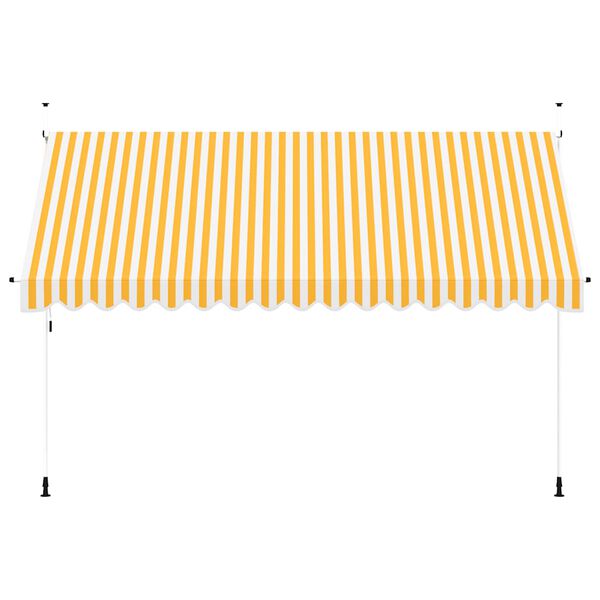 vidaXL Toldo manual retr&aacute;ctil 400 cm naranja y blanco a rayas