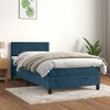 vidaXL Cama box spring con colch&oacute;n terciopelo azul oscuro 90x200 cm