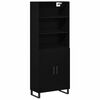 vidaXL Aparador alto 2 uds. Roble Negro 69,5 x 34 x 180 cm