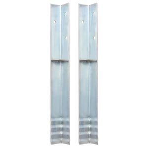 vidaXL Anclaje de tierra forma de L 2 uds acero galvanizado 5x5x50 cm