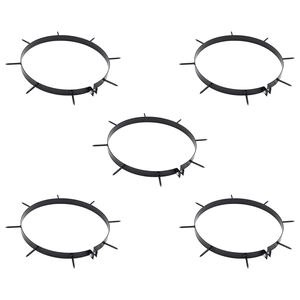 vidaXL Abrazadera de Aerador de C&eacute;sped con Picos 5 pcs Negro &Oslash; 300 mm