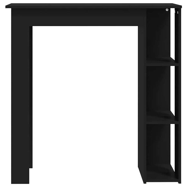 vidaXL Mesa bar con estante madera contrachapada negro 102x50x103,5 cm