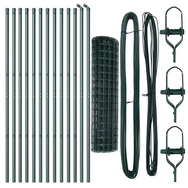 vidaXL Valla con Poste Verde 1,2 x 25 m Acero