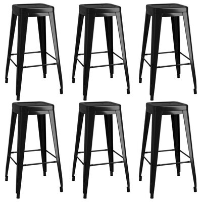 vidaXL Set de muebles de bar de 7 piezas blanco y negro