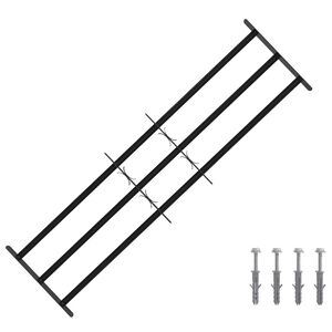 vidaXL Reja de Seguridad para Ventanas con 3 Barandas 3 pcs 93-174 cm