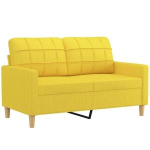vidaXL Sof&aacute; de 2 plazas de tela amarillo claro 120 cm