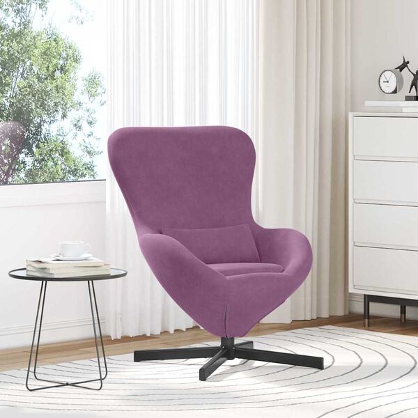 vidaXL Sill&oacute;n huevo Morado 63 x 73 x 90 cm Terciopelo