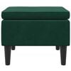 vidaXL Taburete con patas de madera terciopelo verde oscuro