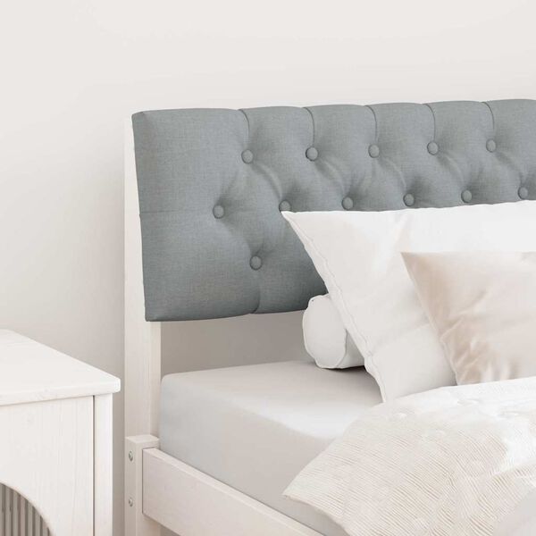 vidaXL Cabecero tapizado Gris Claro 100 cm Madera de pino macizo