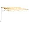 vidaXL Toldo automático LED sensor de viento amarillo blanco 400x350cm