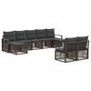 vidaXL Conjunto de sof&aacute;s de jard&iacute;n 9 uds. Gris rat&aacute;n sint&eacute;tico