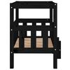 vidaXL Cama para perros madera maciza de pino negro 65,5x50,5x70 cm