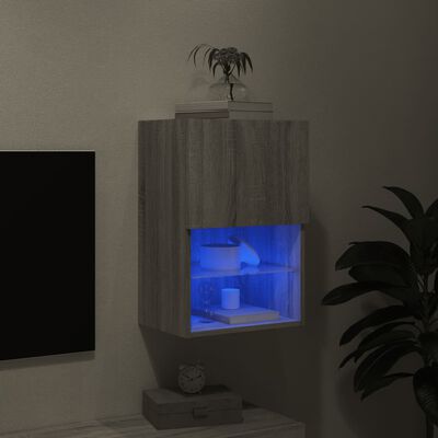 vidaXL Mueble para TV con luces LED gris Sonoma 40,5x30x60 cm