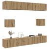 vidaXL Mueble para TV de pared madera contrachapada artesanal 6 piezas