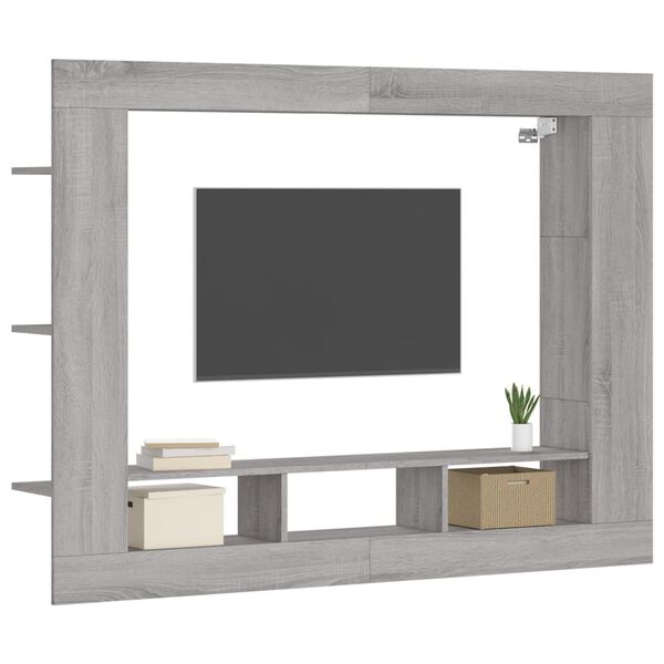 vidaXL Mueble de TV madera de ingenier&iacute;a gris Sonoma 152x22x113 cm