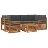 vidaXL Conjunto de sof&aacute;s de exterior 7 pcs Natural y Antracita