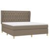 vidaXL Cama box spring con colch&oacute;n tela gris taupe 160x200 cm