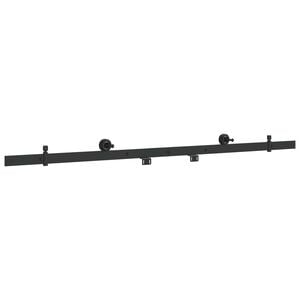 vidaXL Kit de herrajes para puerta corredera 152,4 cm Acero Negro